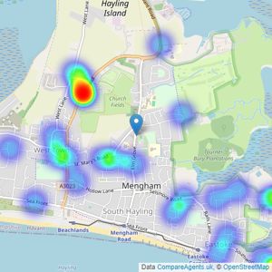 Arden & Way - Hayling Island listings heatmap