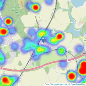 Arden Estates - Barnt Green listings heatmap