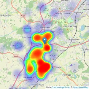 Arden Estates - Bromsgrove listings heatmap