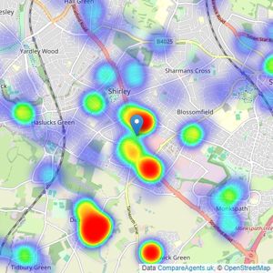 Arden Estates - Solihull listings heatmap