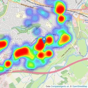 Arins - Lower Earley listings heatmap