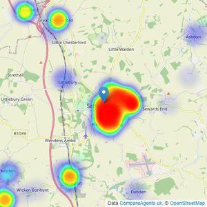 Arkwright & Co - Saffron Walden listings heatmap