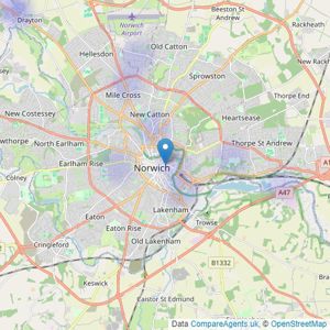 Arnolds Keys - Norwich listings heatmap