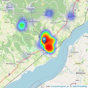 AROHA PROPERTIES - Lydney listings heatmap