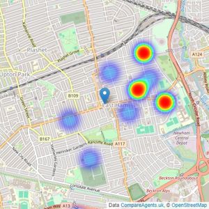 ARQ HOMES - East Ham listings heatmap