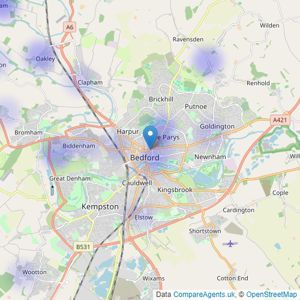 Artistry Property Agents - Bedford listings heatmap