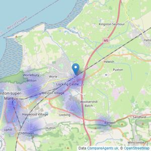 Ashcombe Estate Agents and Lettings - Weston-Super-Mare listings heatmap