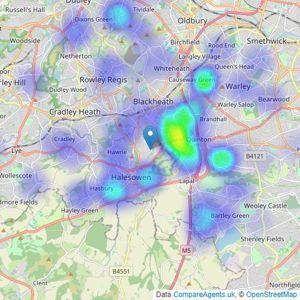 Ashley Would & Partners - Powered by eXp UK - Halesowen listings heatmap