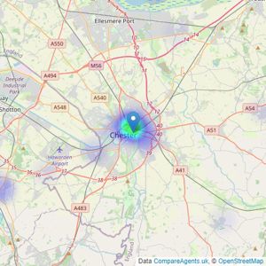 Ashton & Grosvenor - Chester listings heatmap