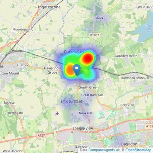 Ashton White - Billericay listings heatmap