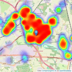 Ashtons Estate Agency - Ashton-In-Makerfield listings heatmap