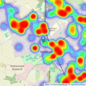 Ashtons - Harpenden listings heatmap