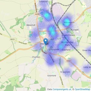 Ashtons - Hitchin listings heatmap