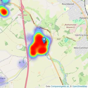 Ashtons - Village & Country listings heatmap