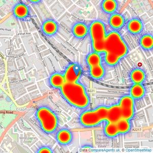 Aspire - Clapham listings heatmap