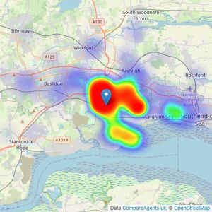 Aspire Estate Agents - Benfleet listings heatmap