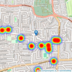 Aspire Residential - Durrington listings heatmap