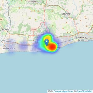 Aspire Residential - Worthing listings heatmap