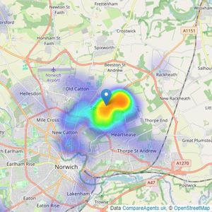 Astley & Co - Sprowston listings heatmap