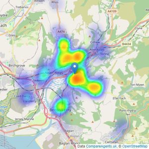 Astleys - Neath listings heatmap