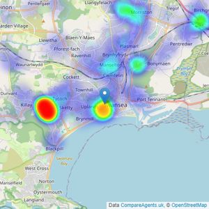 Astleys - Swansea listings heatmap