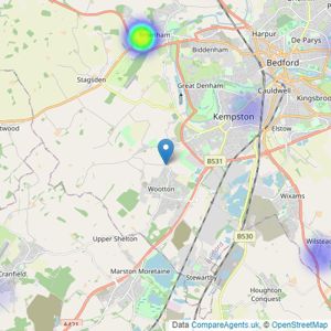 Aston Charles Estate Agents Ltd - Bedford listings heatmap