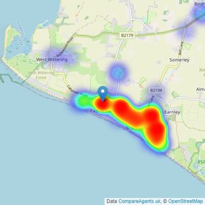 Astons of Sussex - East Wittering listings heatmap