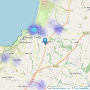 At home Cornwall - Penhallow listings heatmap