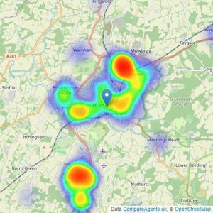 At Home Estate and Lettings Agency - Horsham listings heatmap