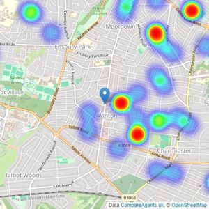 Athertons Estate & Letting Agents - Bournemouth listings heatmap