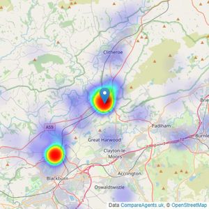 Athertons - Whalley listings heatmap