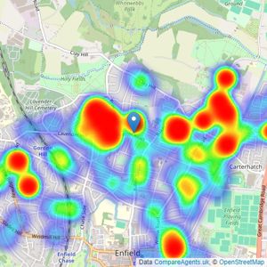 Atkinsons Residential - Enfield - Sales listings heatmap