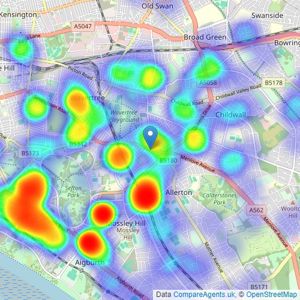 Atlas Estate Agents - Liverpool listings heatmap