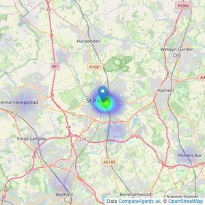 Aubrey & Finn - St Albans listings heatmap