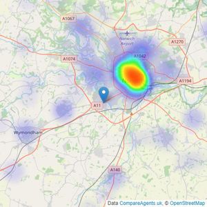 Auction House - Covering East Anglia listings heatmap