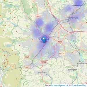 Auction House - Covering South Yorkshire listings heatmap