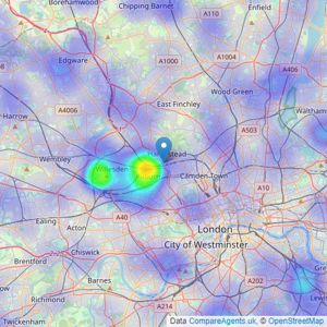 Auction House London - Hampstead listings heatmap