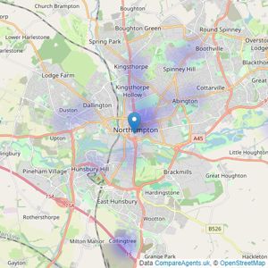 Auction House - Northampton listings heatmap