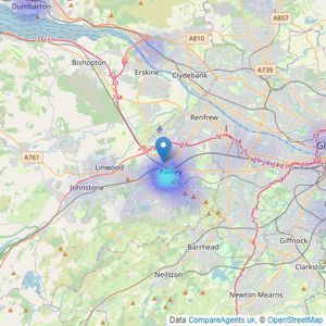 Auction House Scotland - Paisley listings heatmap