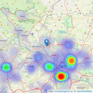 Auction House - West Yorkshire - Property Auctioneers listings heatmap