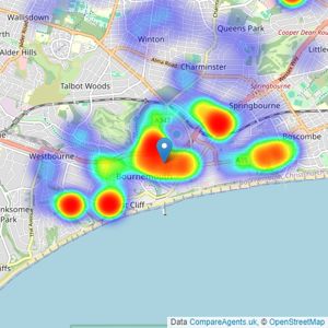 Austin & Wyatt - Bournemouth listings heatmap