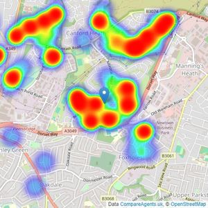 Austin & Wyatt - Canford Heath listings heatmap