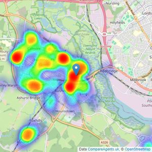 Austin & Wyatt - Totton listings heatmap