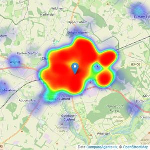 Austin Hawk Estate Agents - Andover listings heatmap