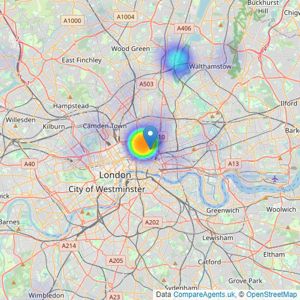 Austin Homes London - London listings heatmap