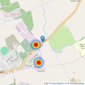 Avant Homes North East listings heatmap