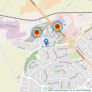 Avant Homes North East listings heatmap