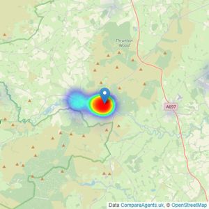 Ayre Property Services Limited - Morpeth listings heatmap