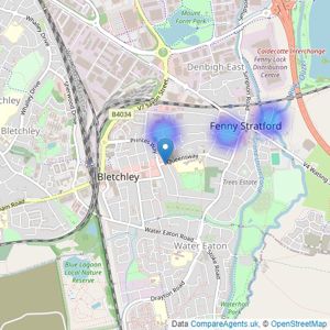 Aztec Sales and Lettings Ltd - Milton Keynes listings heatmap