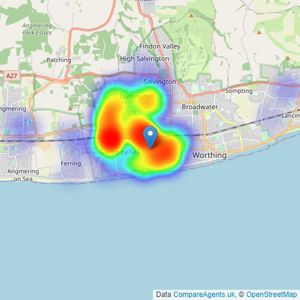 Bacon & Company - Goring By Sea listings heatmap